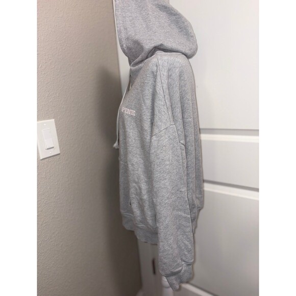 Grey Victorias Secret PINK zip up hoodie size L GUC - Picture 5 of 7
